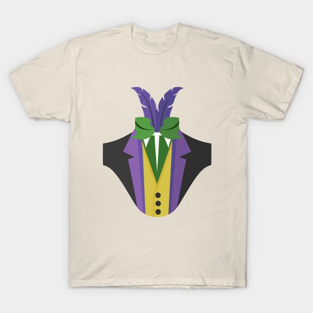 Mardi Gras Fake Faux Tuxedo T-Shirt by YuriArt